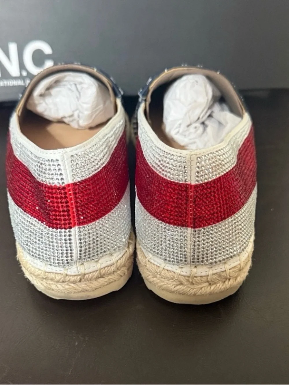 INC International Concepts Navy, Red & White Star Espadrille Slip-On